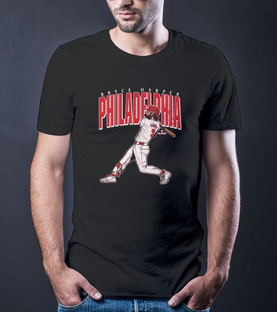 Bryce Harper Philadelphia Baseball Player Swing T-Shirt