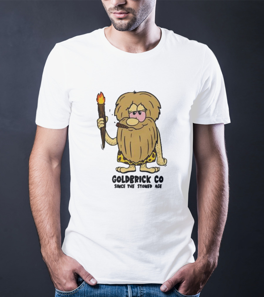 Goldbrick Co Since The Stoned Age Caveman With Torch And Cigar T-Shirt