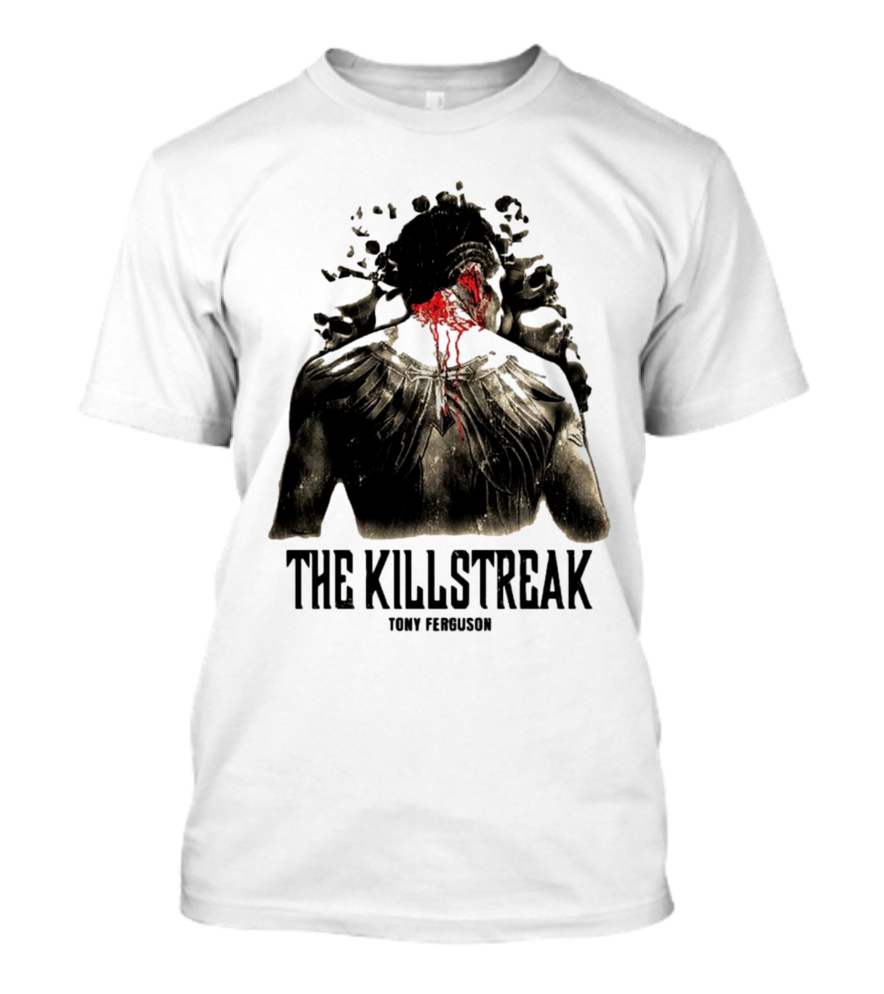 The Killstreak Tony Ferguson Fighter Graphic With Back View And Blood Effect T-Shirt