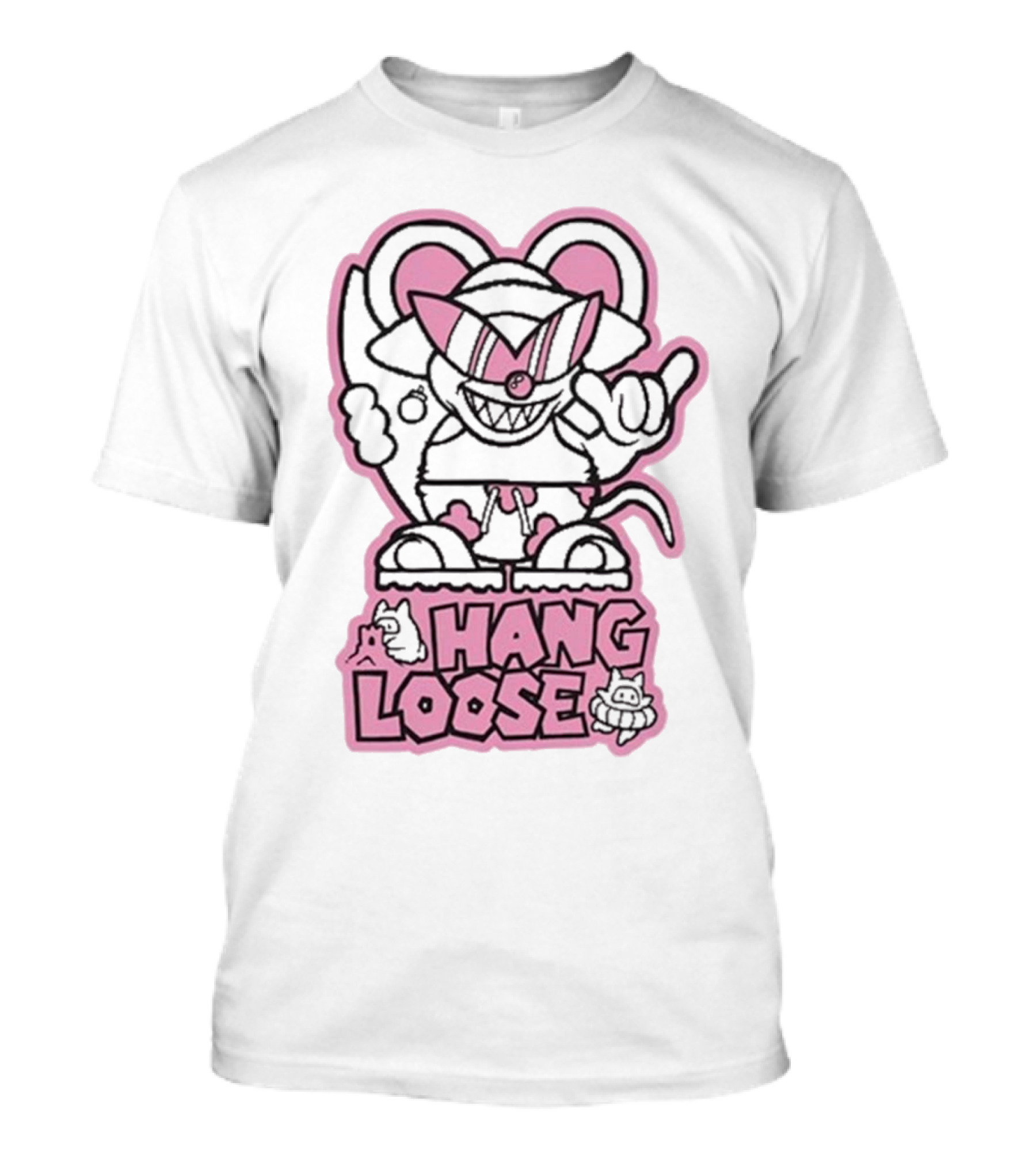 Hang Loose Mouse Art With Sunglasses And Surfboard T-Shirt