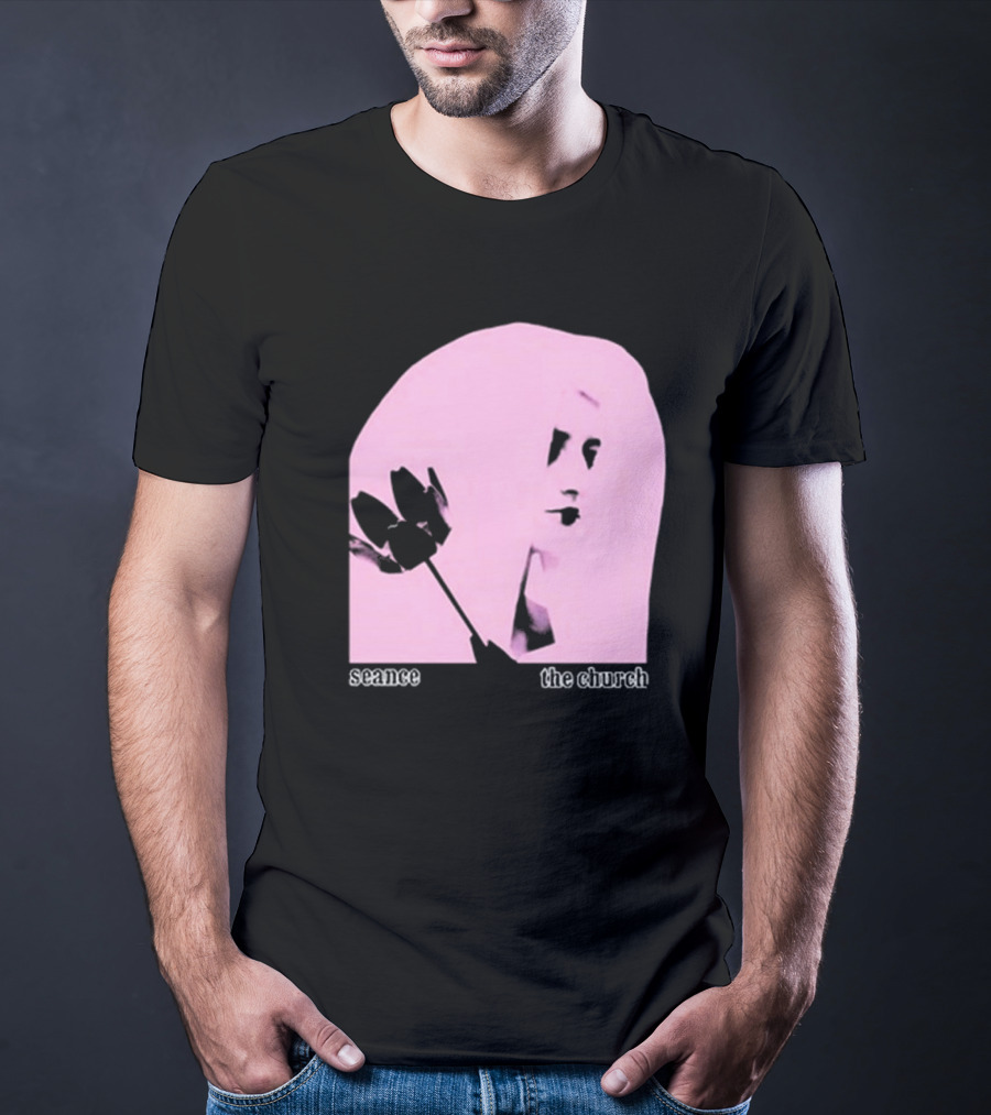 The Church Seance Pink Portrait With Flower T-Shirt