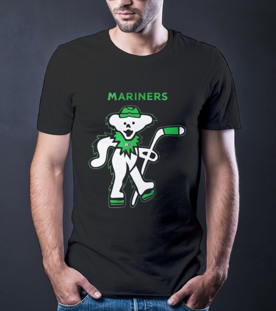 Maine Mariners 2025 Grateful Dead Night Hockey Dancing Bear T-Shirt
