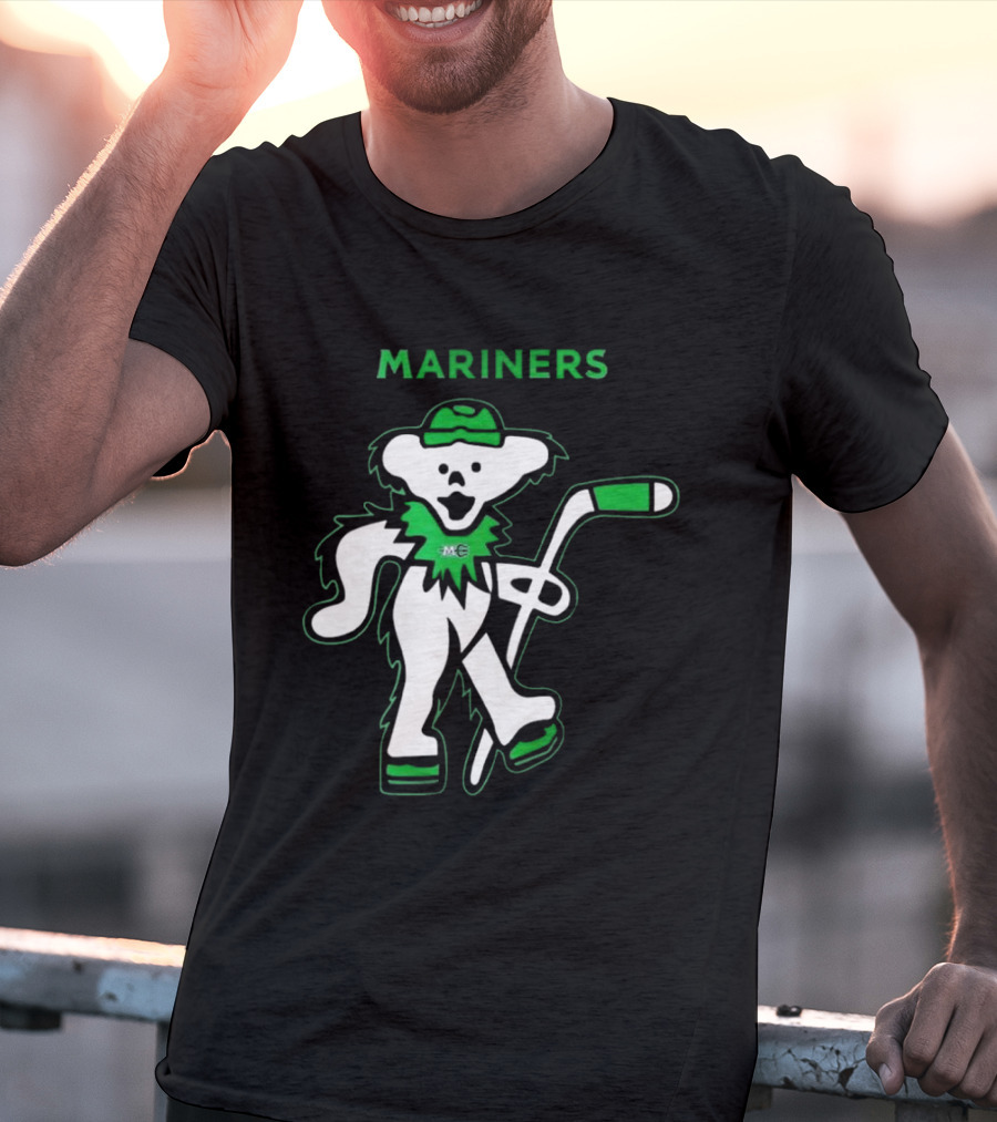 Maine Mariners 2025 Grateful Dead Night Hockey Dancing Bear T-Shirt