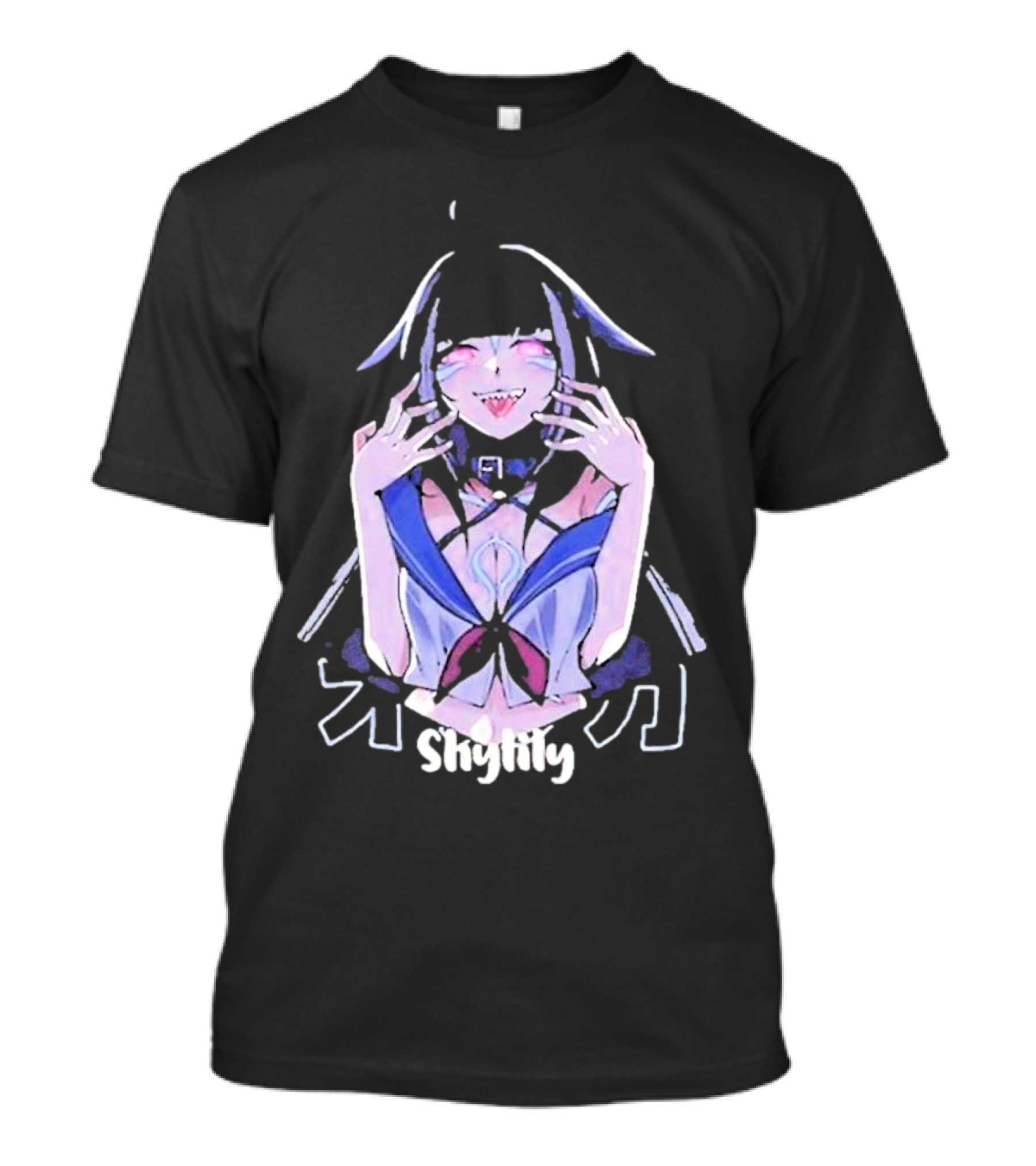 Shylily Yandere Anime Character With Fanged Smile And Pointed Ears T-Shirt