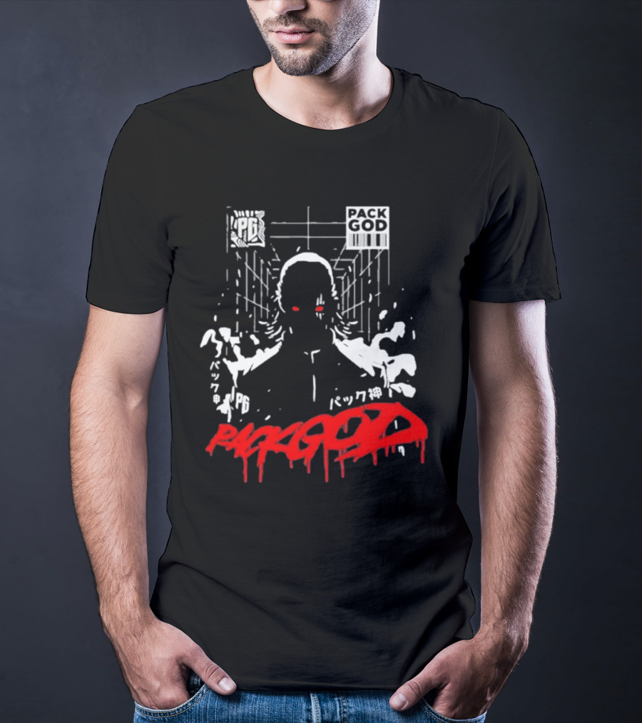 Packgod PG Red Eyes Urban Barcode Aesthetic T-Shirt