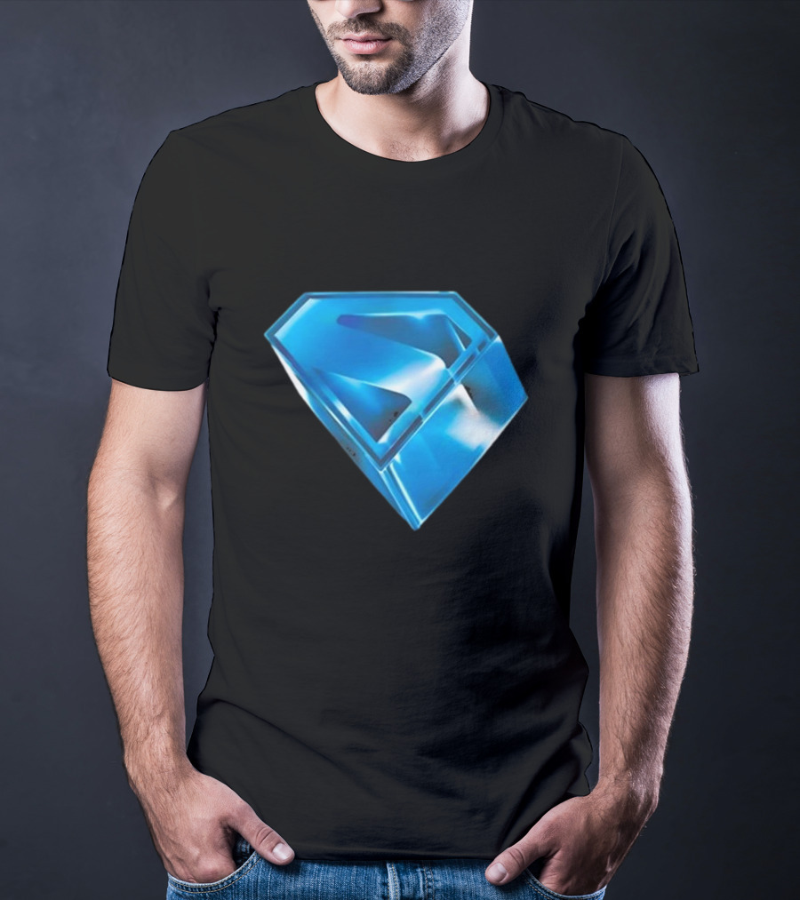 Superman 2025 Movie Stylized S-Shield Blue Diamond Emblem T-Shirt