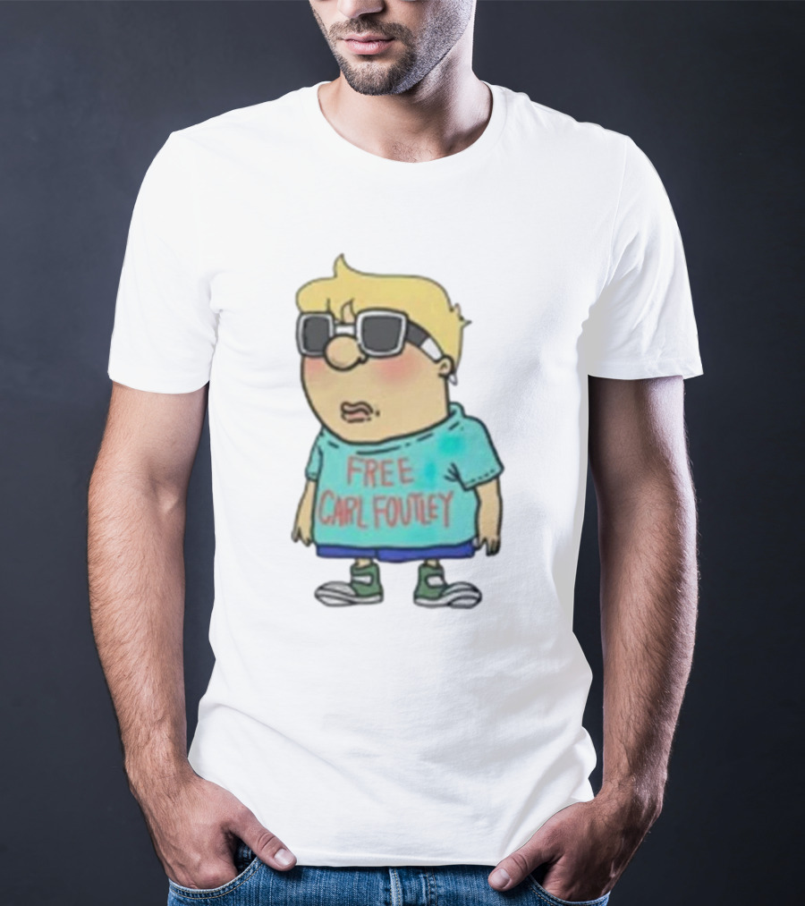 Free Carl Foutley Character With Sunglasses And Green Sneakers T-Shirt