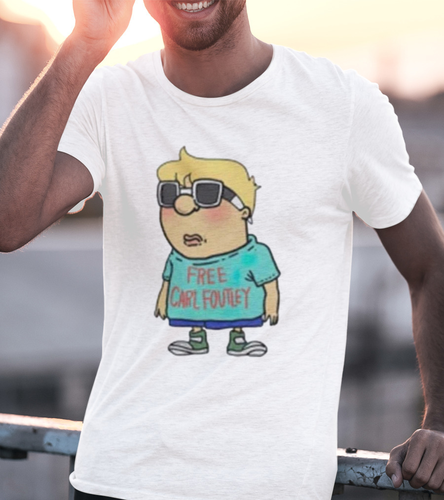 Free Carl Foutley Character With Sunglasses And Green Sneakers T-Shirt