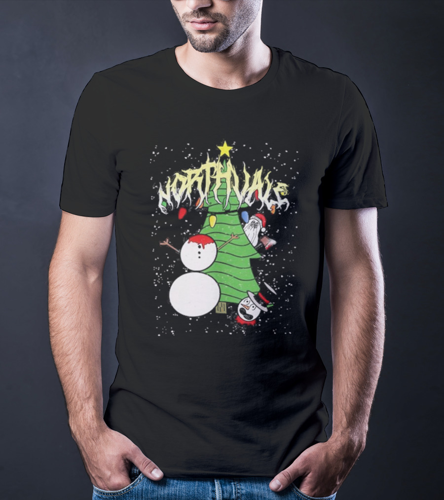 Northvale Headless Snowman Christmas Tree Festive Holiday Scene T-Shirt