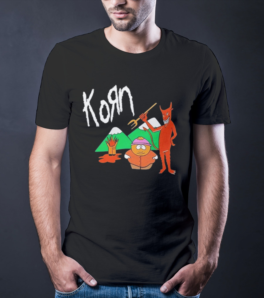 Korn 1999 South Park Character Devil Mountains T-Shirt