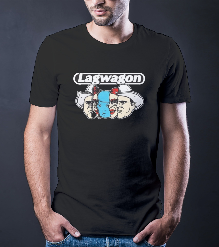 Lagwagon Faces Of The Wagon New Band Art Cowboy Mask T-Shirt