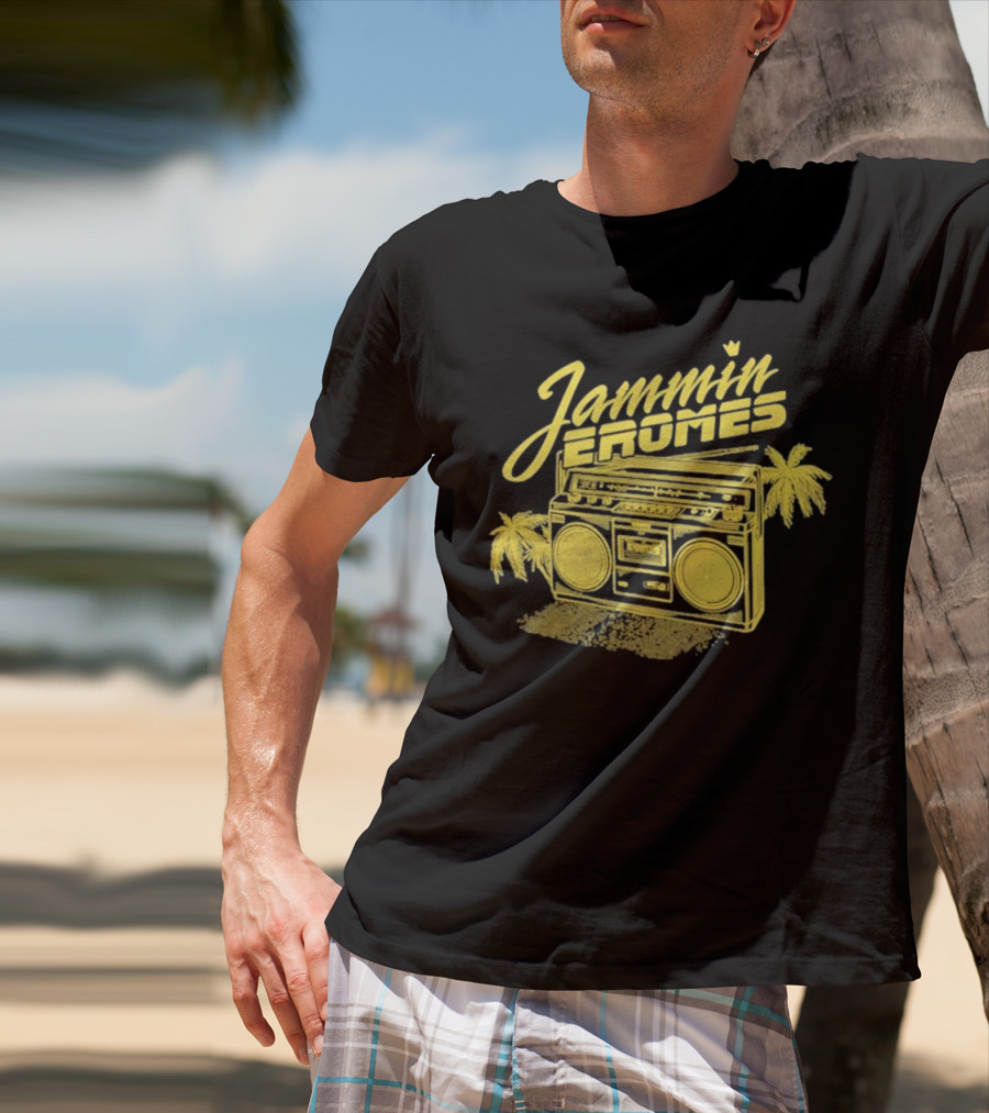 Jammin Jerome's Boombox Tropical Vibes Snowfall Collection T-Shirt