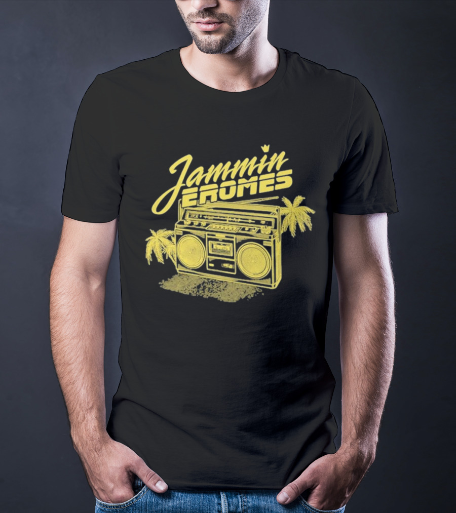 Jammin Jerome's Boombox Tropical Vibes Snowfall Collection T-Shirt