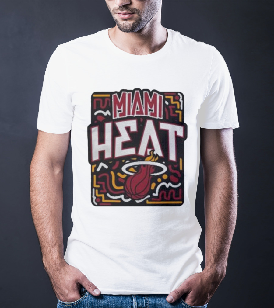MIAMI HEAT Vibes Basketball Flame T-Shirt