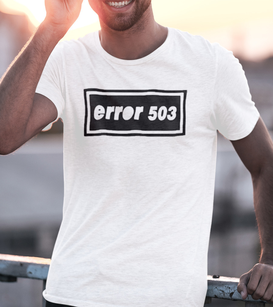 Oasis Error 503 Service Unavailable Black And White T-Shirt