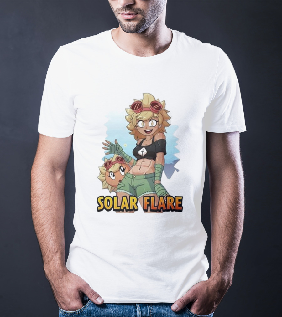 Solar Flare Anime Style Character With Blonde Hair And Goggles T-Shirt