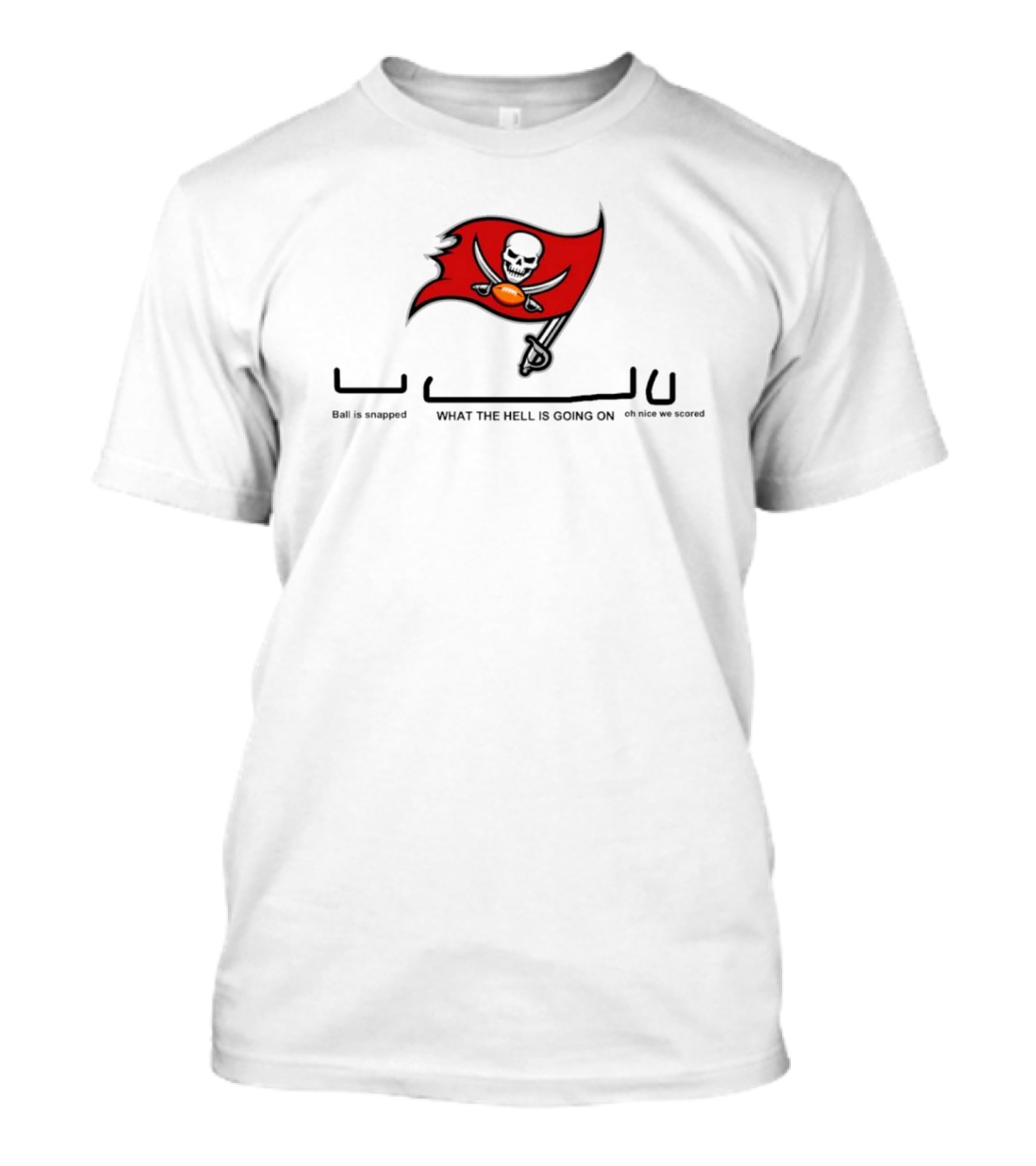 Tampa Bay Buccaneers Ball Is Snapped What The Hell Is Going On Oh Nice We Scored Flag T-Shirt