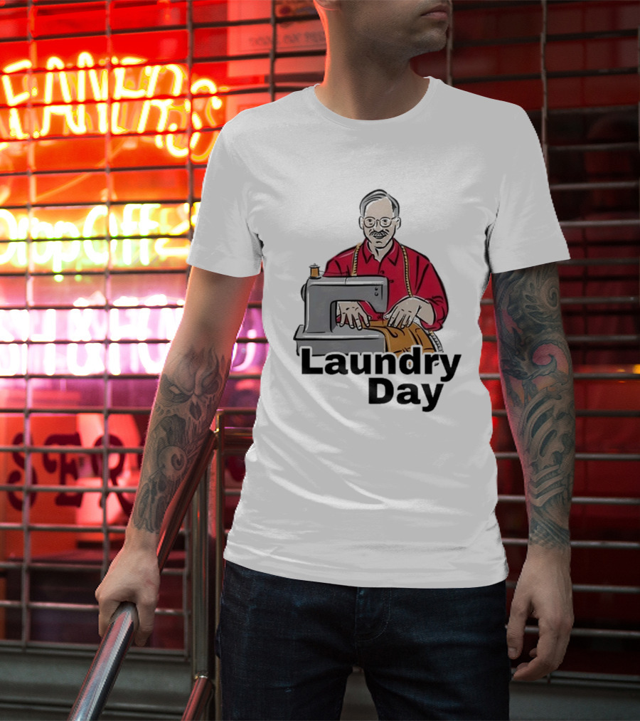 Laundry Day Retro Tailor With Sewing Machine T-Shirt