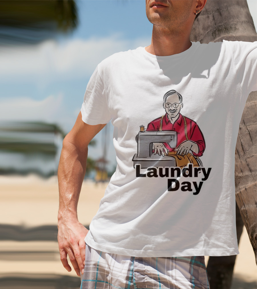 Laundry Day Retro Tailor With Sewing Machine T-Shirt