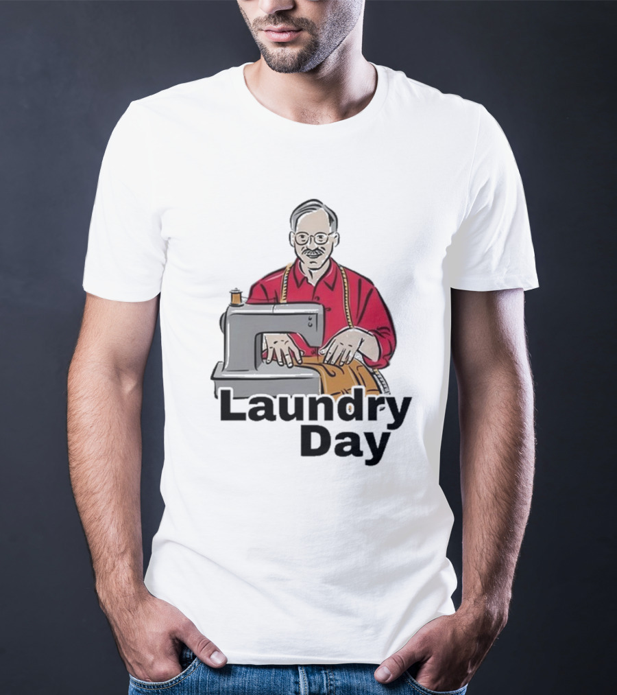 Laundry Day Retro Tailor With Sewing Machine T-Shirt