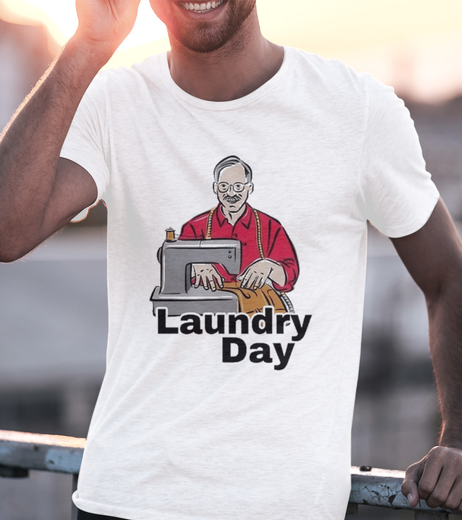 Laundry Day Retro Tailor With Sewing Machine T-Shirt