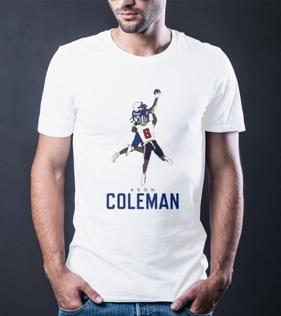 Keon Coleman Buffalo Bills Jumping Catch Player Number 6 T-Shirt