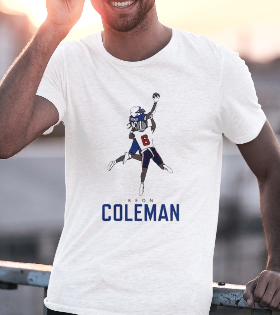 Keon Coleman Buffalo Bills Jumping Catch Player Number 6 T-Shirt