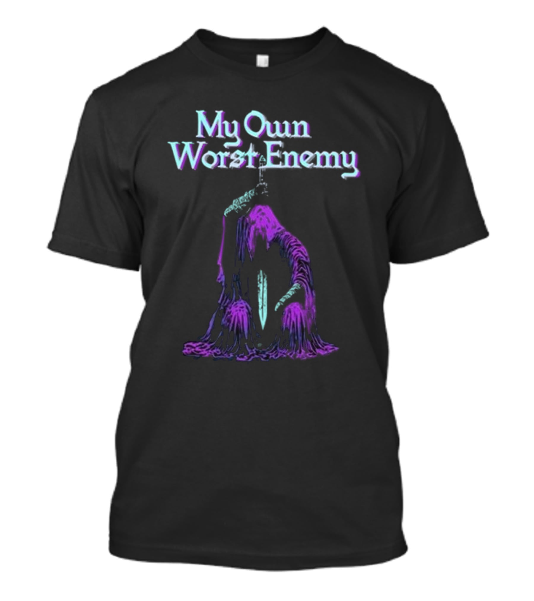 My Own Worst Enemy Raskolapparel Hooded Figure With Sword T-Shirt