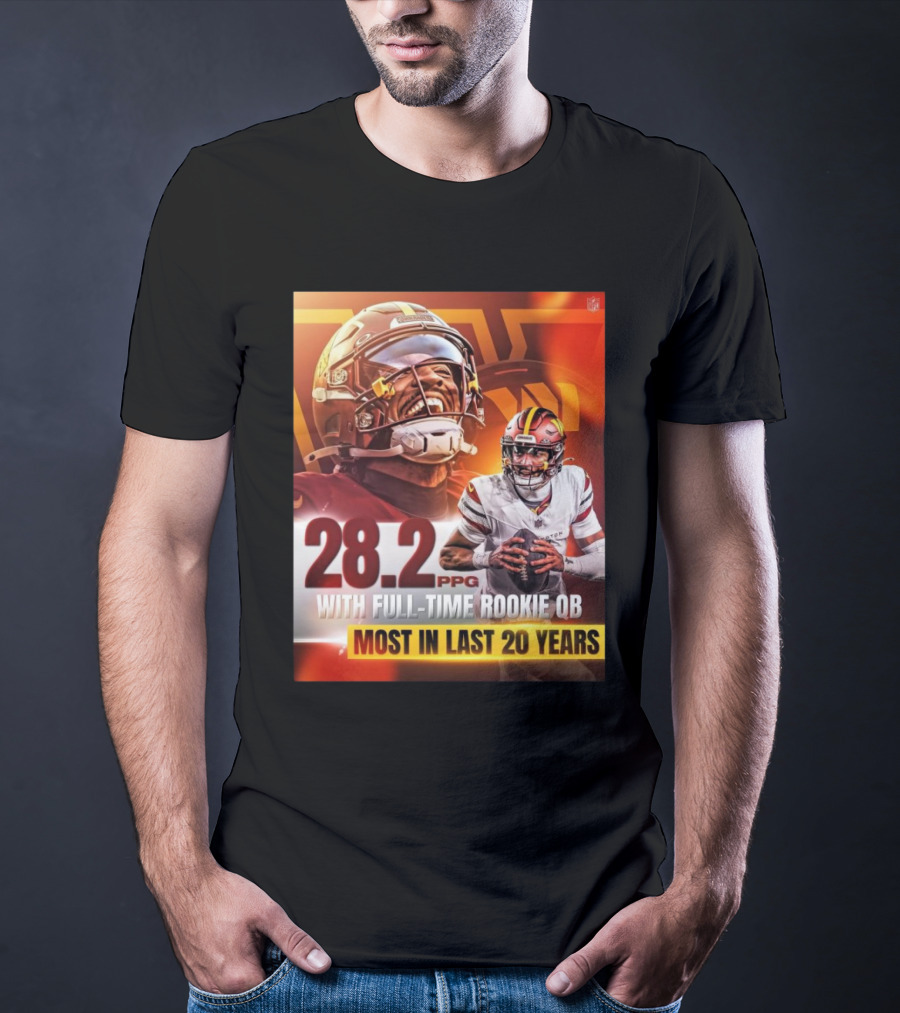 Washington Commanders NFL 28.2 PPG With Full-Time Rookie QB Most In Last 20 Years T-Shirt