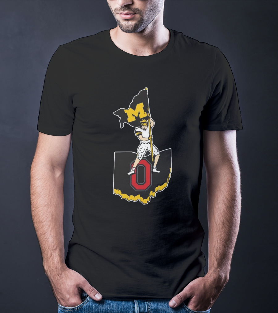 Michigan M Flag Football Rivalry Planting Victory T-Shirt