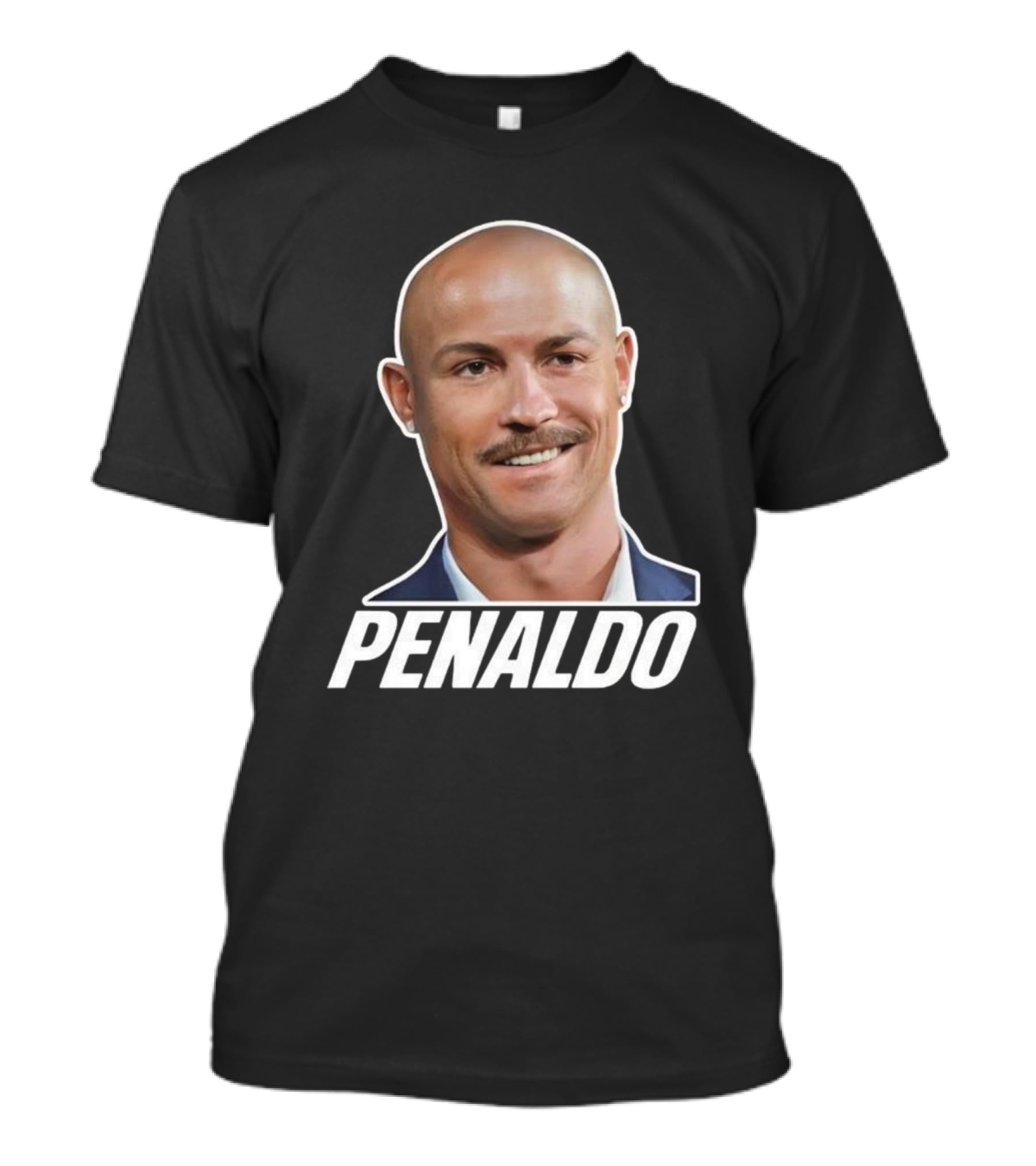 Bruhtees Penaldo Head Bald Mustache T-Shirt