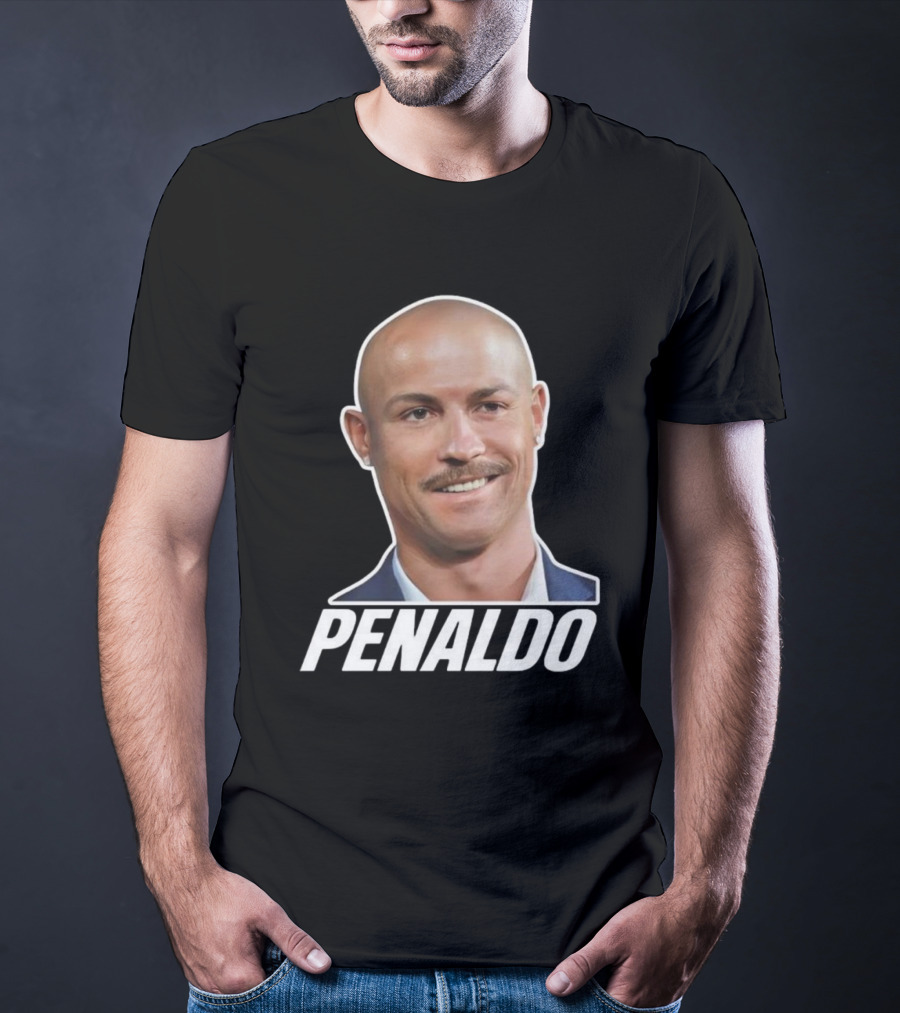 Bruhtees Penaldo Head Bald Mustache T-Shirt