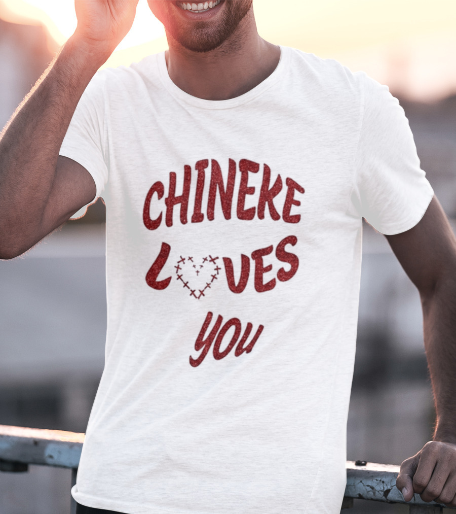 Chineke Loves You Heart Design Christmas T-Shirt