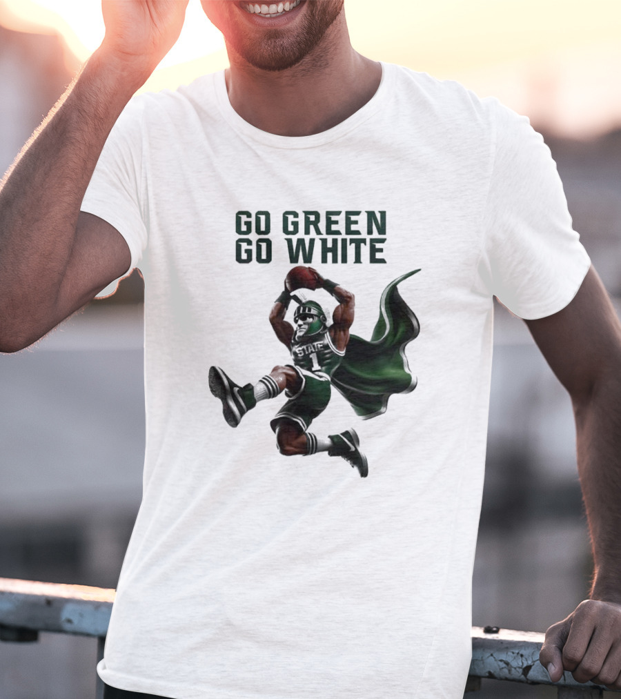Michigan State Spartans Go Green Go White Football Mascot 2025 T-Shirt