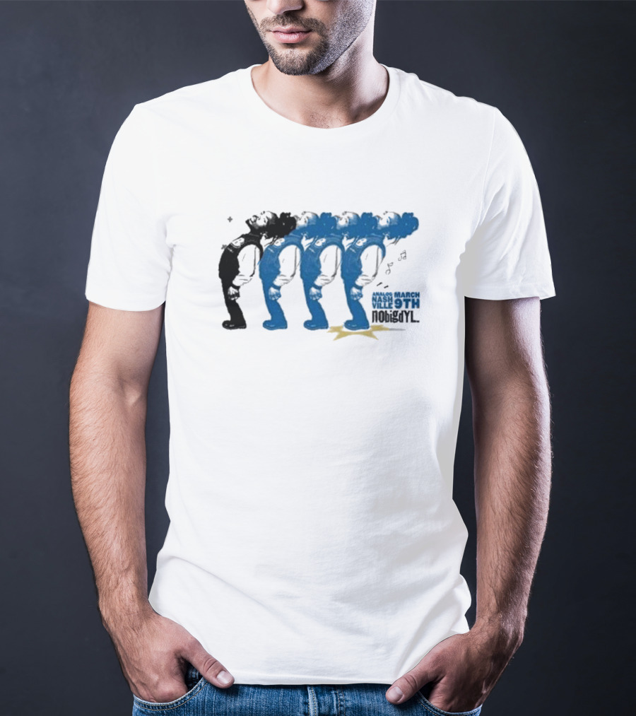 Nobigdyl Unplugged Analog March Nashville 9th Star-Striped Figures T-Shirt