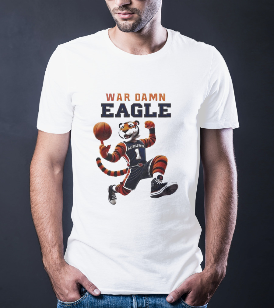 Auburn Tigers War Damn Eagle 2025 Basketball Mascot NCAA T-Shirt