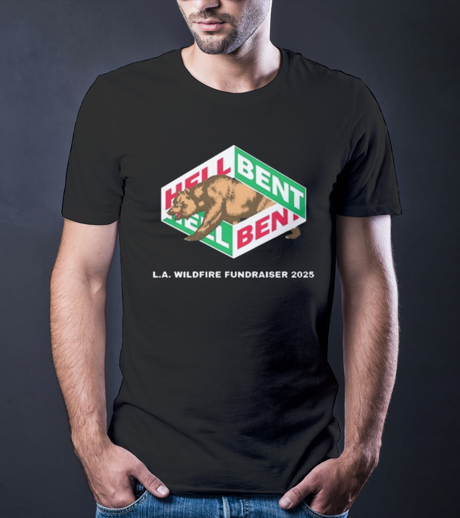 Cloonee Hellbent L.A. Wildfire Fundraiser 2025 California Republic Bear T-Shirt