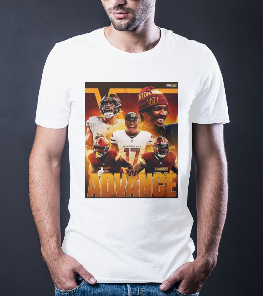Washington Commanders Advance Sink Buccaneers Playoff Hopes FOX NFL Sports T-Shirt