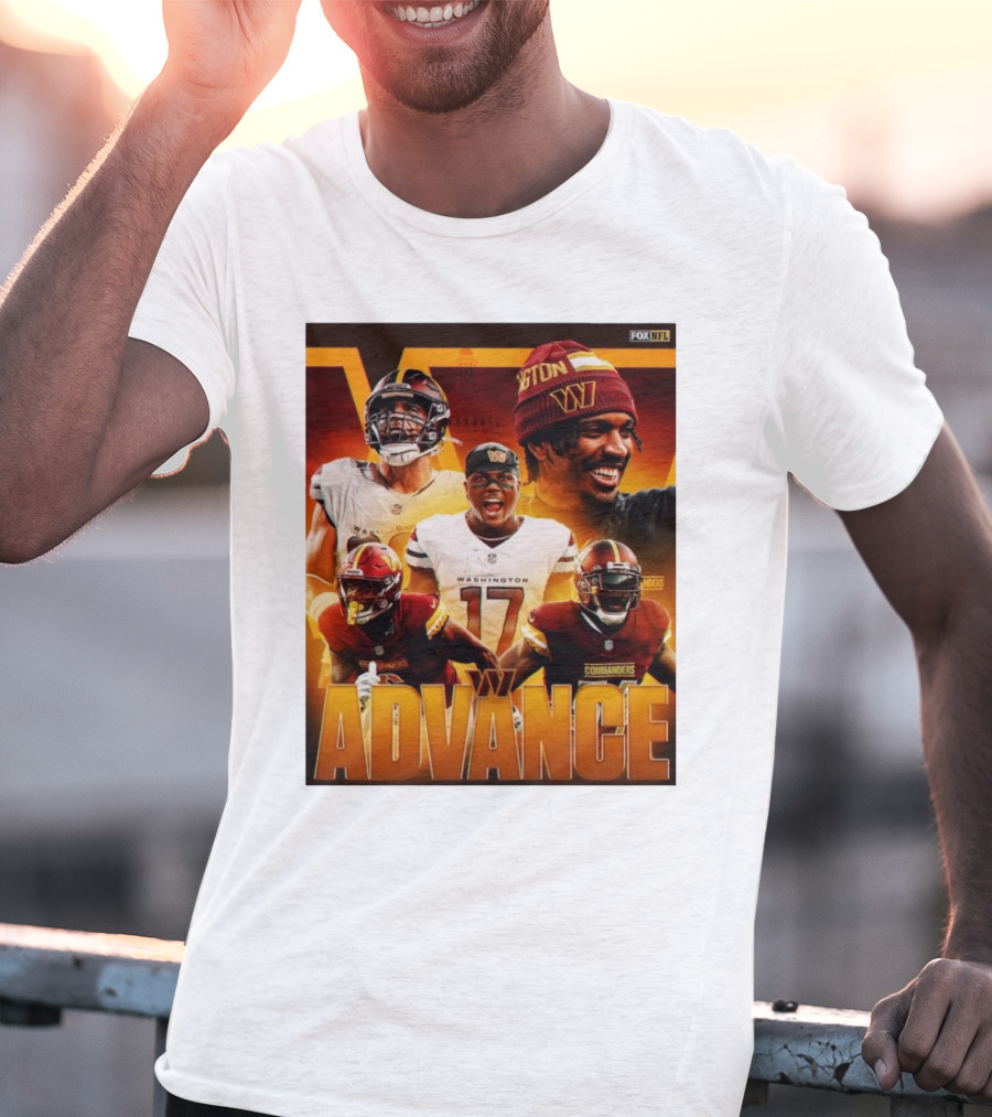 Washington Commanders Advance Sink Buccaneers Playoff Hopes FOX NFL Sports T-Shirt