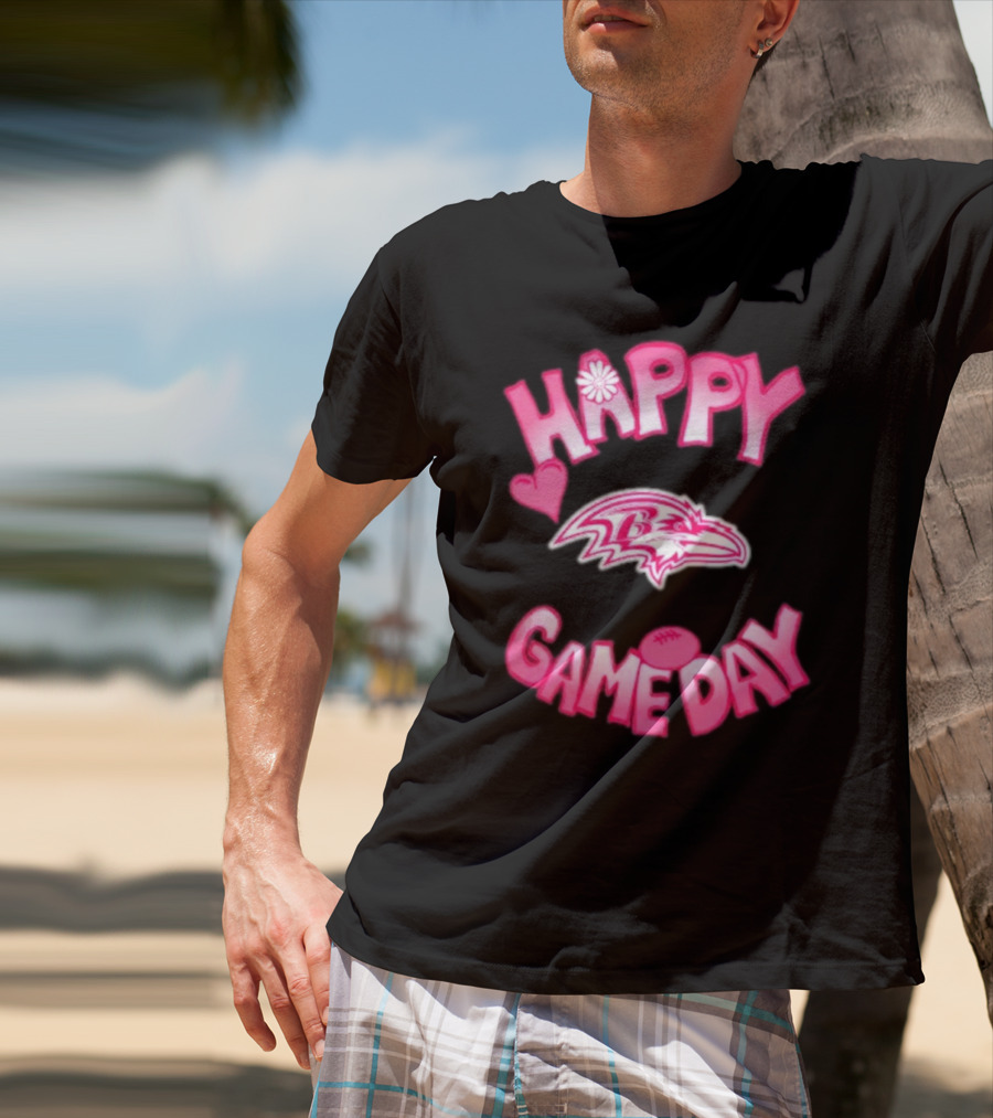 Happy Gameday Baltimore Ravens Valentine's 2025 T-Shirt