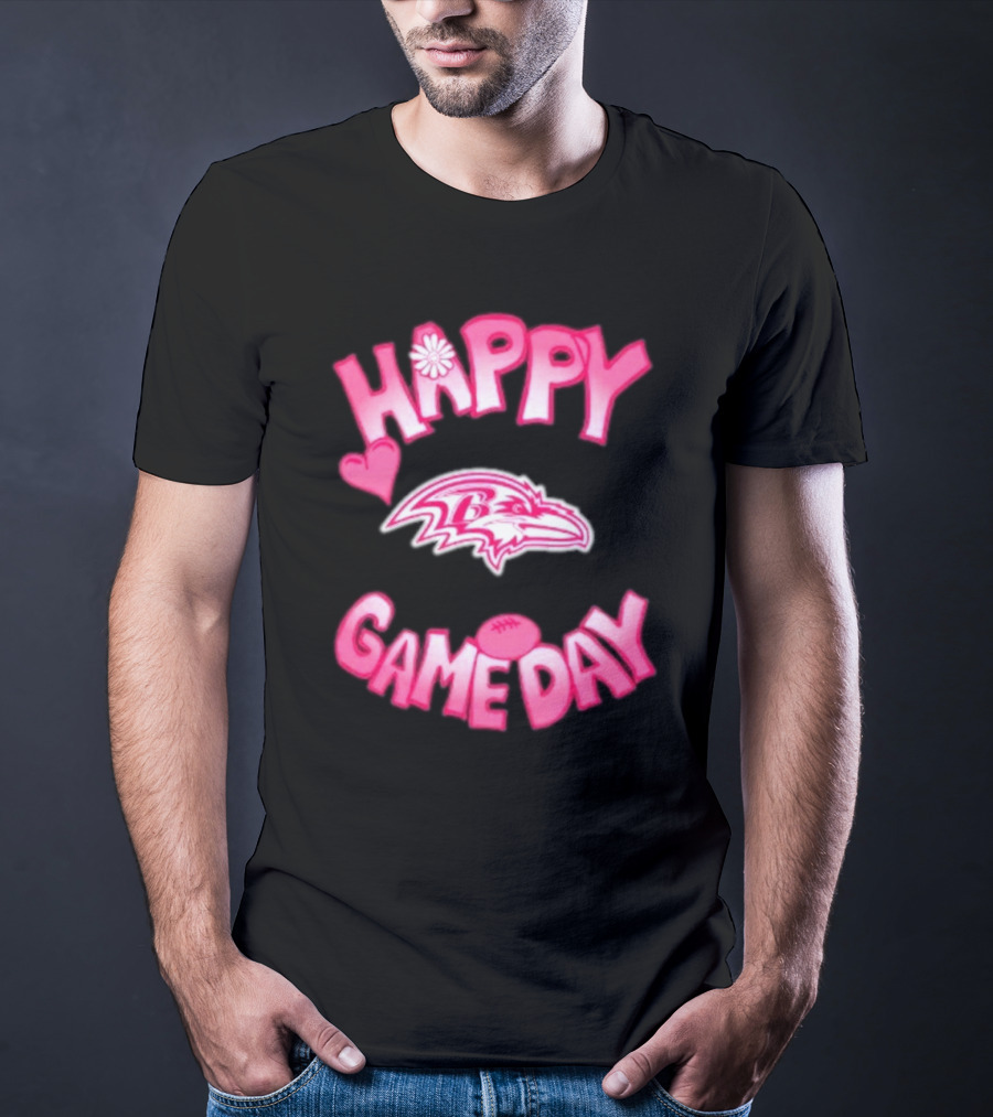 Happy Gameday Baltimore Ravens Valentine's 2025 T-Shirt
