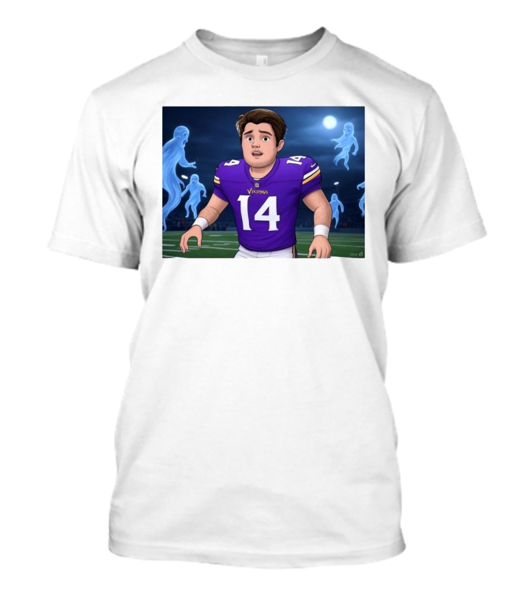 Sam Darnold Haunted By Ghosts In Minnesota Vikings NFL Jersey T-Shirt