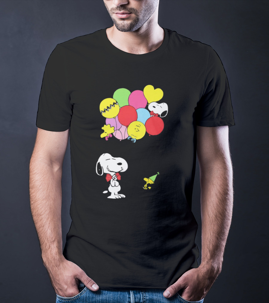 Peanuts Snoopy Woodstock Balloons Birthday T-Shirt