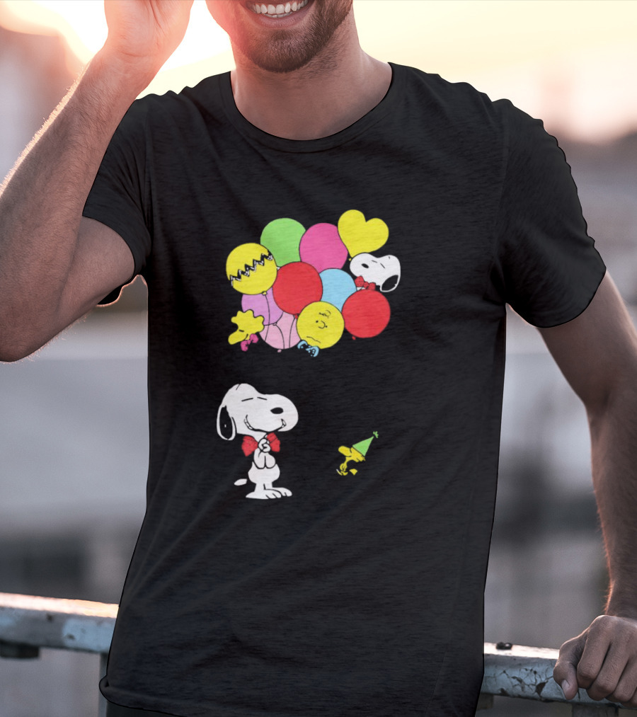 Peanuts Snoopy Woodstock Balloons Birthday T-Shirt