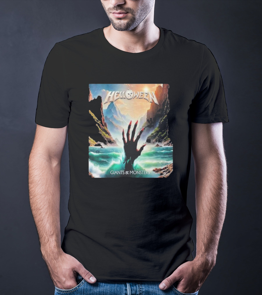 Helloween Giants & Monsters Album Art With Raising Hand In Ocean Released August 29th 2025 T-Shirt