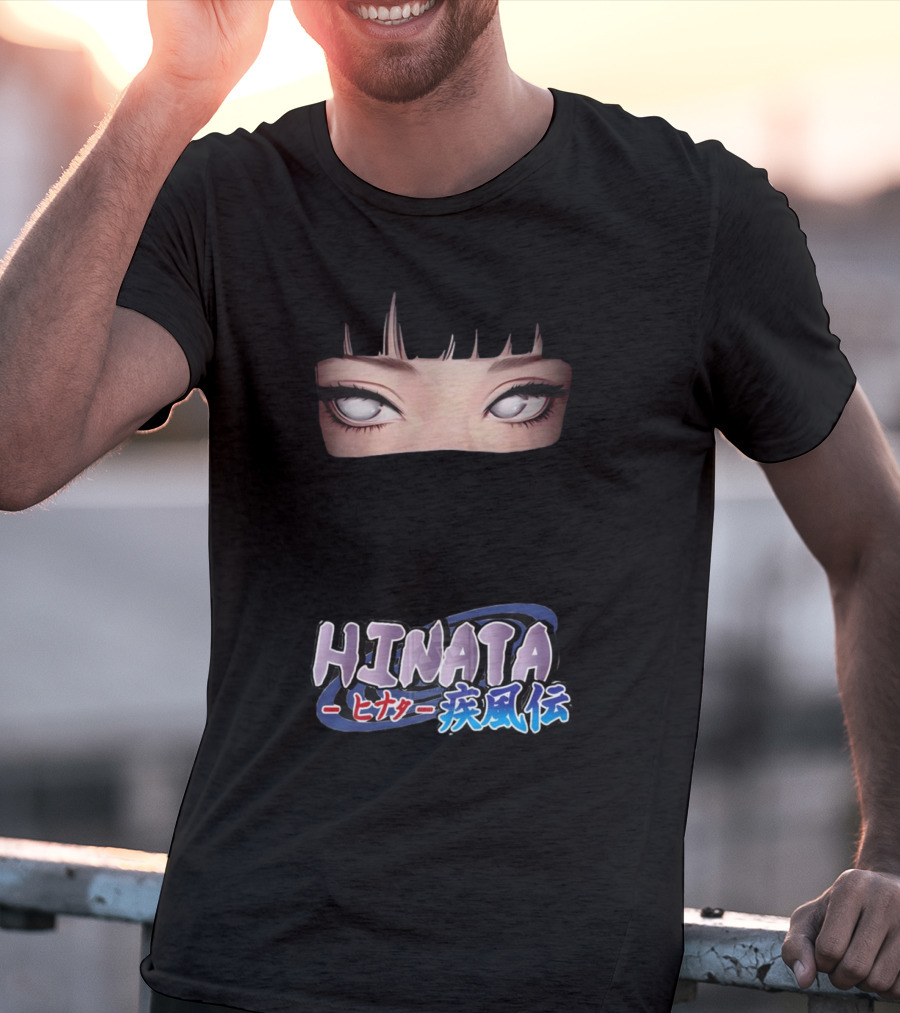 Hinata Hyuga Eyes Japanese Text Anime Style T-Shirt