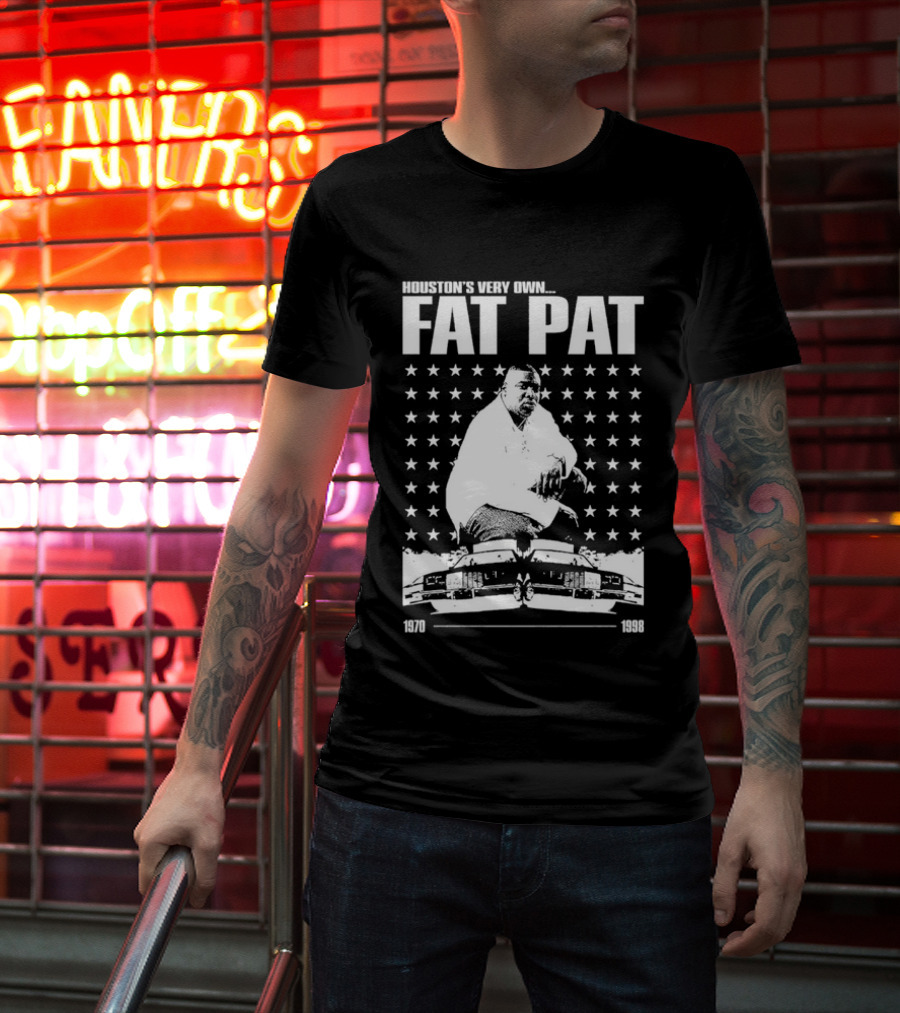 Houston’s Very Own Fat Pat 1970-1998 Featuring Star Pattern And Car Graphics T-Shirt