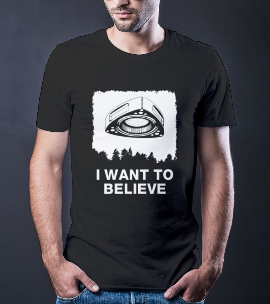I Want To Believe Wankel Rotary Piston Engine UFO Theme T-Shirt