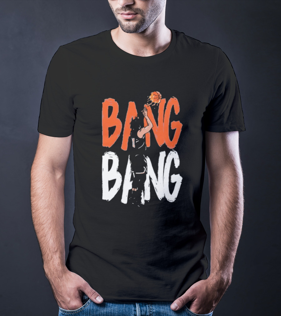 Jalen Brunson Basketball Bang Bang Orange White Combination T-Shirt
