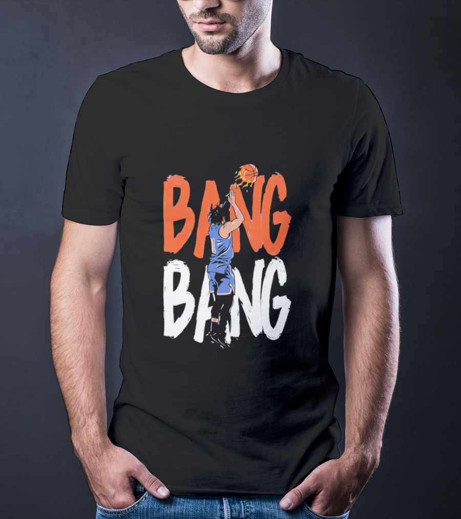 Jalen Brunson New York Knicks Bang Bang Basketball Player In Action T-Shirt